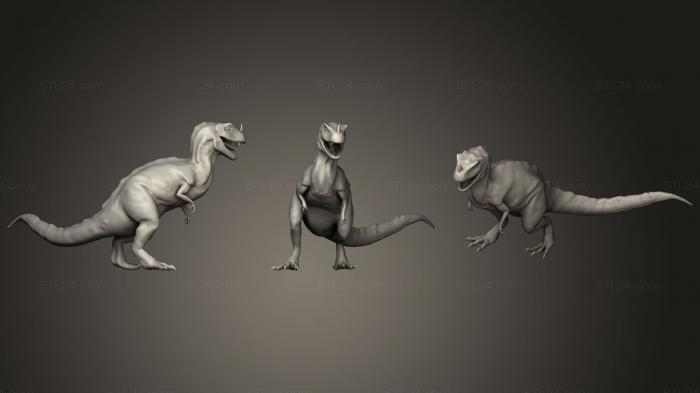Статуэтки животных (Ретро-Тираннозавр, STKJ_1415) 3D модель для ЧПУ станка